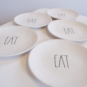 Rae Dunn 8" ceramic plates Set of Five